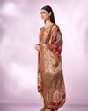 Mohey Women Green Chinon Stitched Suit with Hand Embroidery
