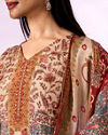Mohey Women Green Chinon Stitched Suit with Hand Embroidery