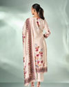 Mohey Women Cream Art Silk Stitched Suit with Embroidery