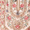 Cream Art Silk Stitched Suit with Embroidery