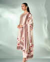 Mohey Women Cream Art Silk Stitched Suit with Embroidery