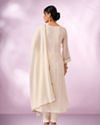 Mohey Women Cream Silk Anarkali Suit with Hand Embroidery