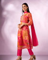 Mohey Women Pink Chinon Stitched Suit with Hand Embroidery