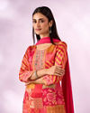 Mohey Women Pink Chinon Stitched Suit with Hand Embroidery