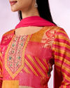 Mohey Women Pink Chinon Stitched Suit with Hand Embroidery