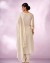 Mohey Women Cream Silk Stitched Suit with Embroidery