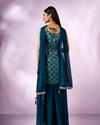 Mohey Women Blue Art Silk Palazzo Suit with Sequin Work