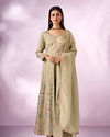 Mohey Women Green Chinon Kurti with Sequin Work