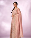 Mohey Women Light Pink Chinon Kurti with Sequin Work