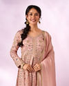 Mohey Women Light Pink Chinon Kurti with Sequin Work