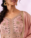 Mohey Women Light Pink Chinon Kurti with Sequin Work