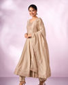 Mohey Women Cream Silk Anarkali Suit with Embroidery