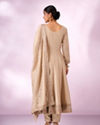 Mohey Women Cream Silk Anarkali Suit with Embroidery