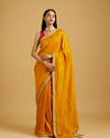 alt message - Mohey Women Mustard Yellow Extravaganza Saree image number 0