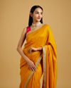 alt message - Mohey Women Mustard Yellow Extravaganza Saree image number 1