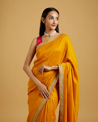 Mohey Women Mustard Yellow Extravaganza Saree