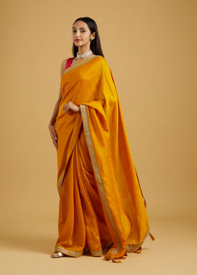 Mohey Women Mustard Yellow Extravaganza Saree image number 2