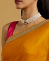 alt message - Mohey Women Mustard Yellow Extravaganza Saree image number 3