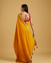 alt message - Mohey Women Mustard Yellow Extravaganza Saree image number 4