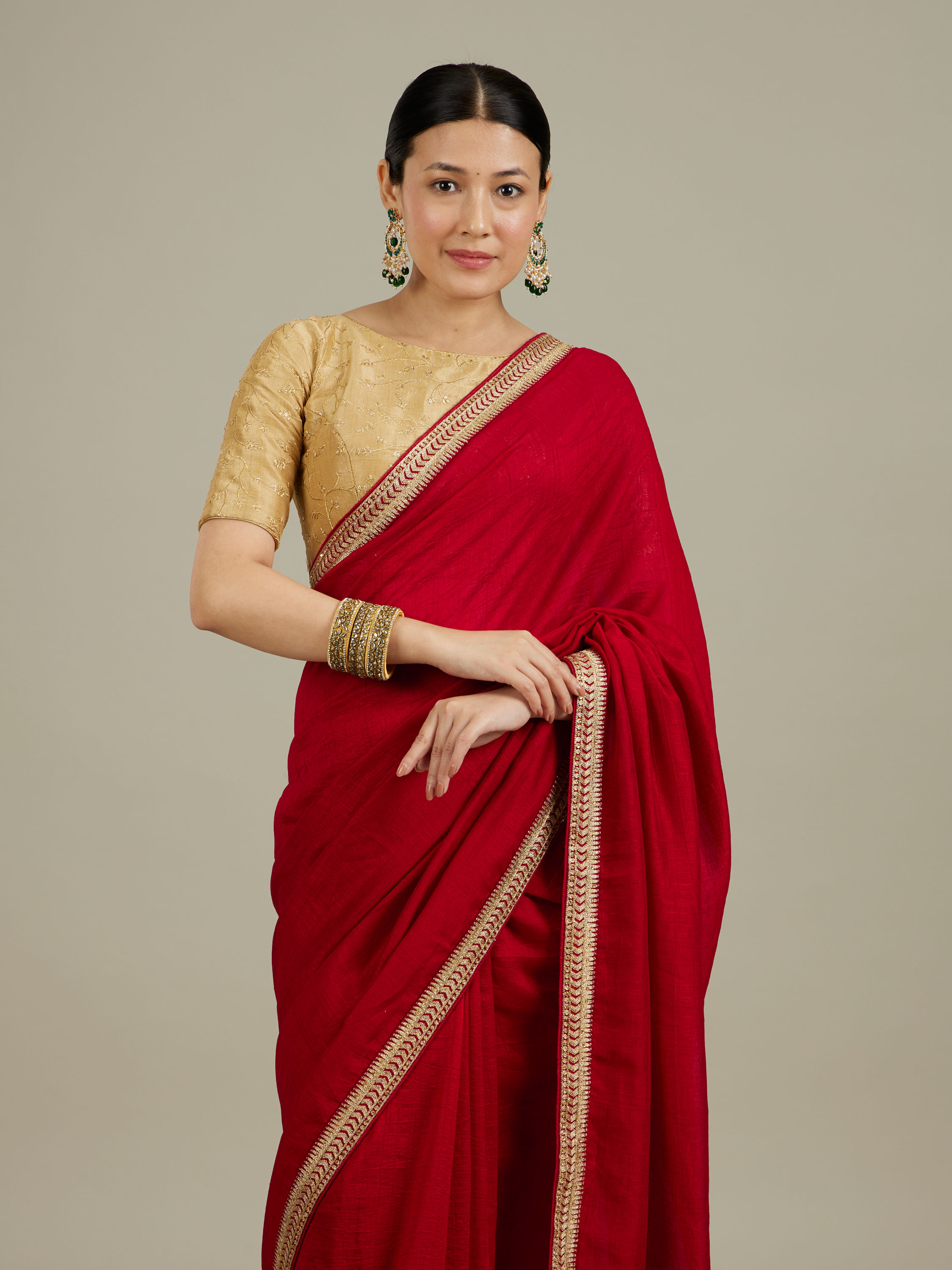 Mohey Women Splendid Dark Red Saree