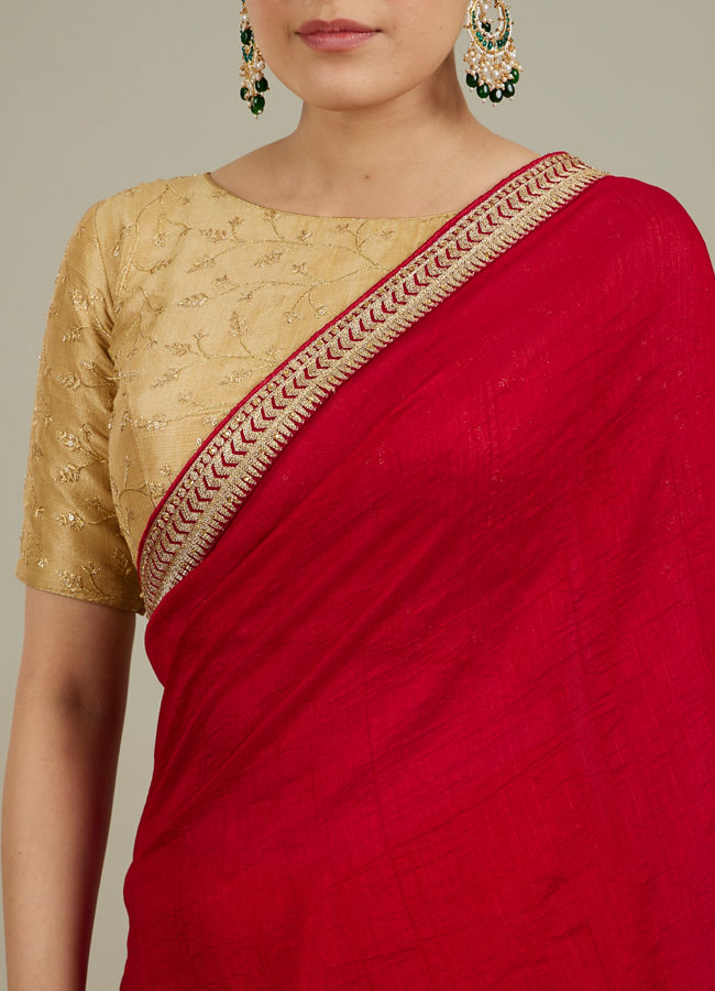 Mohey Women Splendid Dark Red Saree