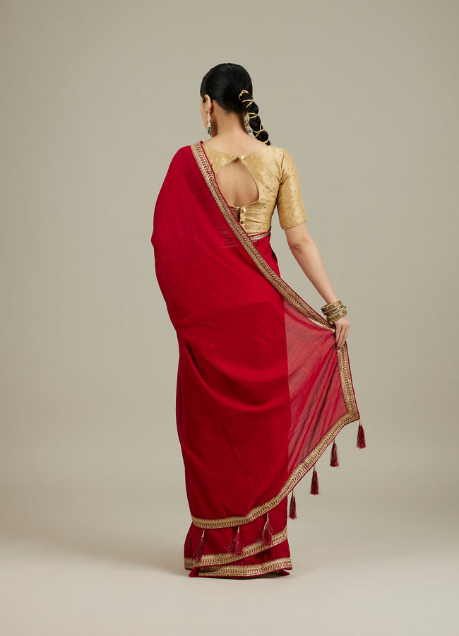 Mohey Women Splendid Dark Red Saree
