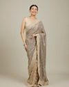 Mohey Women Sandstone Beige Rhinestone Work Saree image number 0