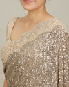 Mohey Women Sandstone Beige Rhinestone Work Saree