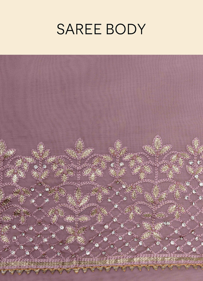 Mohey Women Mulberry Floral Patterned Saree