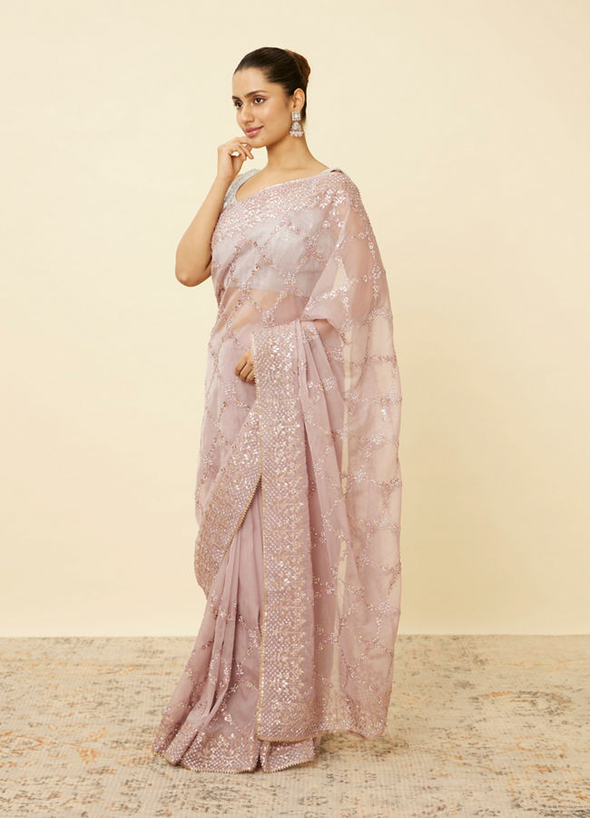 Mulberry Floral Patterned Saree image number 2