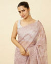 Mulberry Floral Patterned Saree image number 1