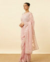 Mohey Women Fairy Tale Pink Saree with Floral Patterns image number 3