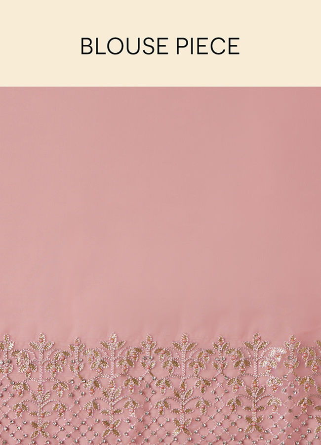 Mohey Women Fairy Tale Pink Saree with Floral Patterns