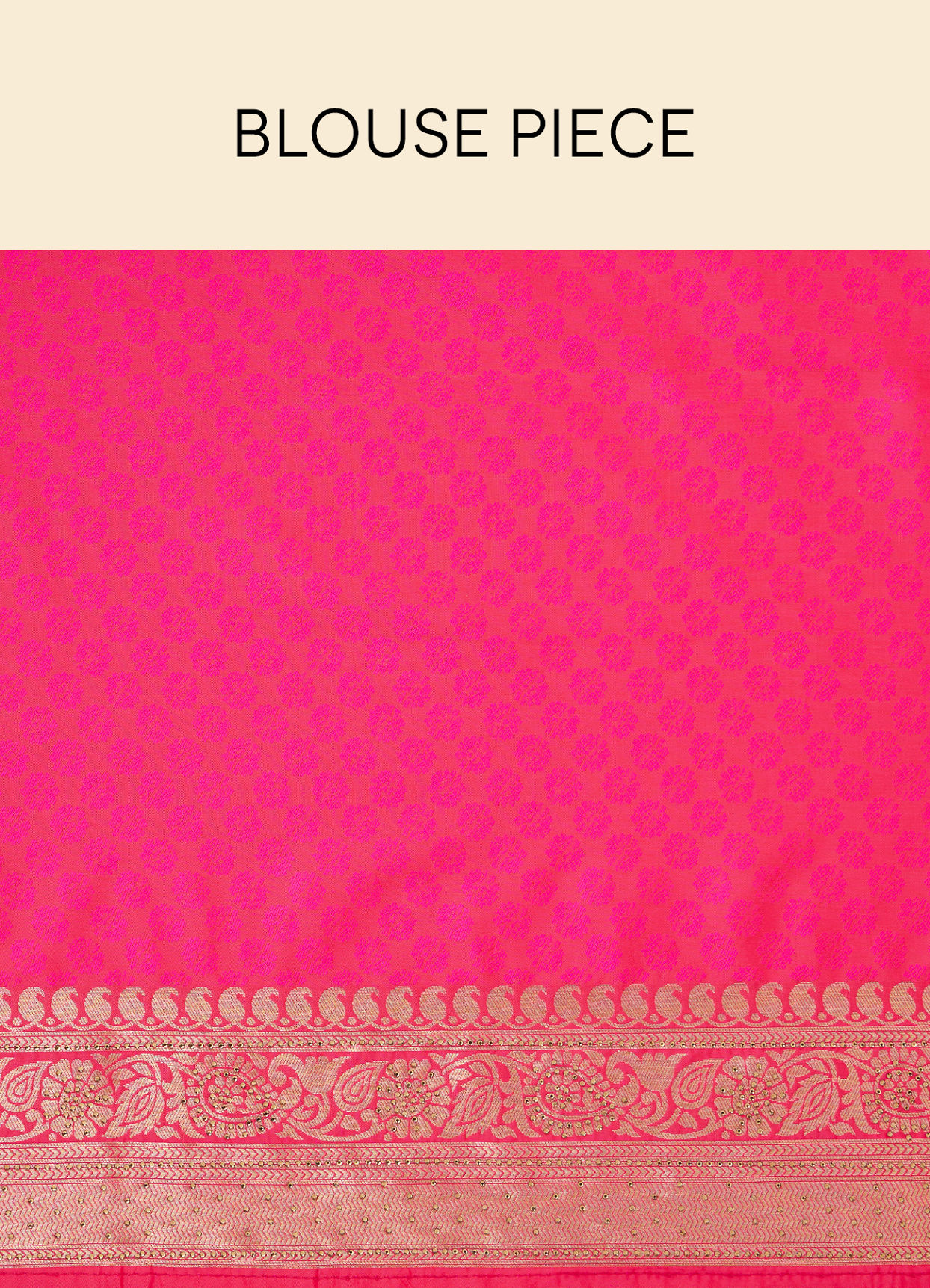 Mohey Women Rani Pink Stone Work and Zari Weave Saree