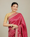 Mohey Women Dark Pink Zari Embroidered Saree image number 1