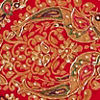 Blaze Orange Paisley Patterned Saree