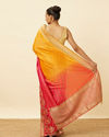 Blaze Orange Paisley Patterned Saree image number 2