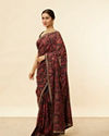 Mohey Women Midnight Blue Paisley Embroidered Sequined Saree