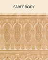 Mohey Women Antique White Saree with Floral Patterns