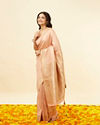 Mohey Women Coral Pink Buta Motif Saree
