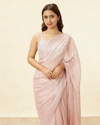 Mohey Women Lotus Pink Stone Work Saree