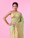 Mohey Women Pista Green Sparkle Saree