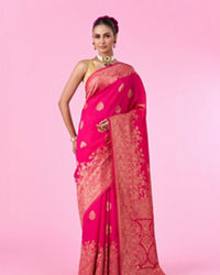 Mohey Women Pink Elegance Traditional Saree
