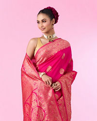 Mohey Women Pink Elegance Traditional Saree