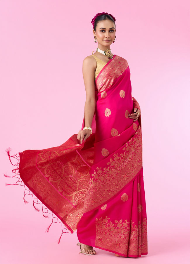 Mohey Women Pink Elegance Traditional Saree