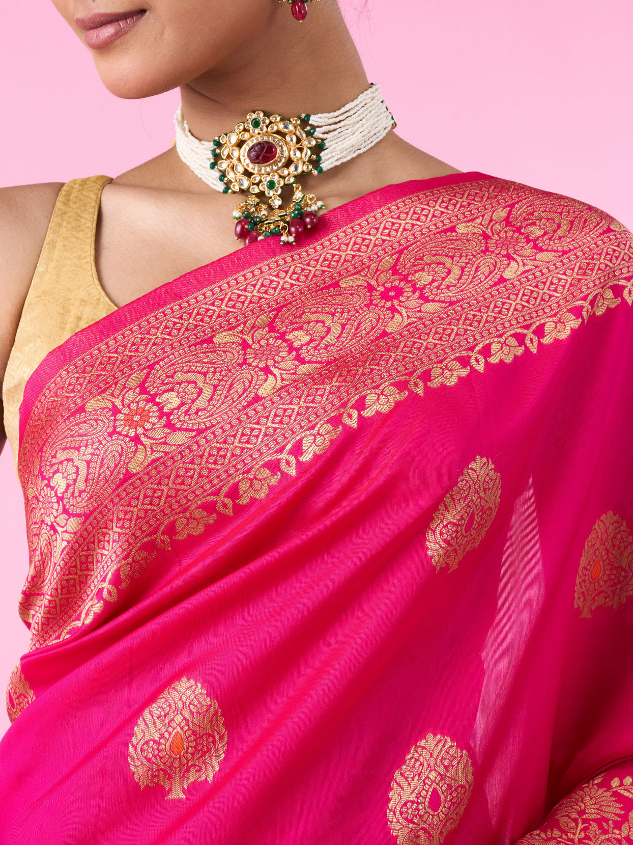 Mohey Women Pink Elegance Traditional Saree