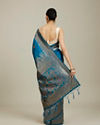 Mohey Women Teal Blue Patterned Saree