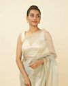 Mohey Women Green Lily Saree with Chevron Patterned Borders