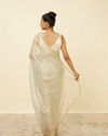 Mohey Women Green Lily Saree with Chevron Patterned Borders