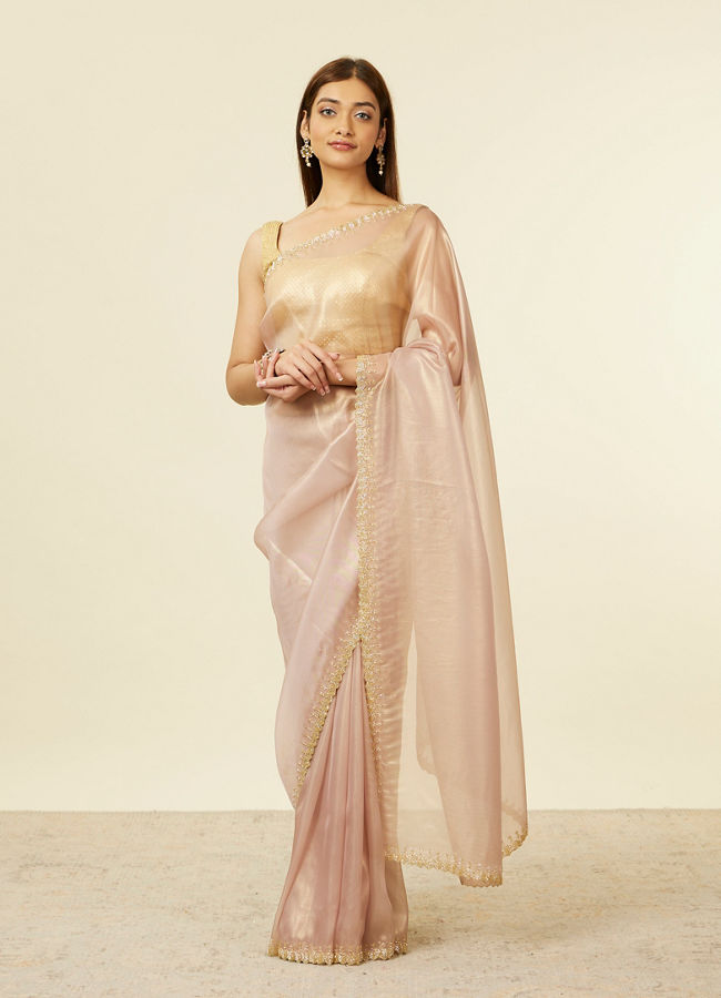 Mohey Women Purple Cutdana Work Saree